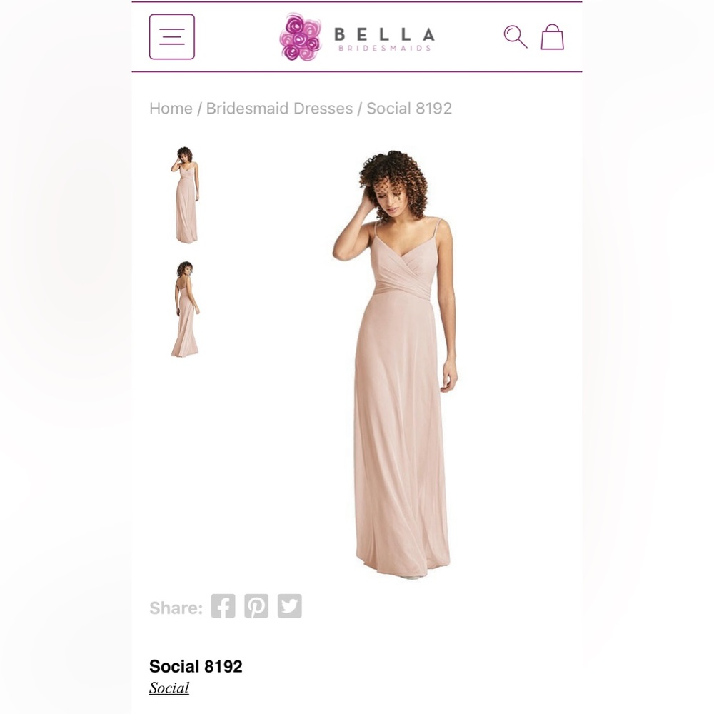 Social bridesmaid dress- unaltered, worn once and dry cleaned
